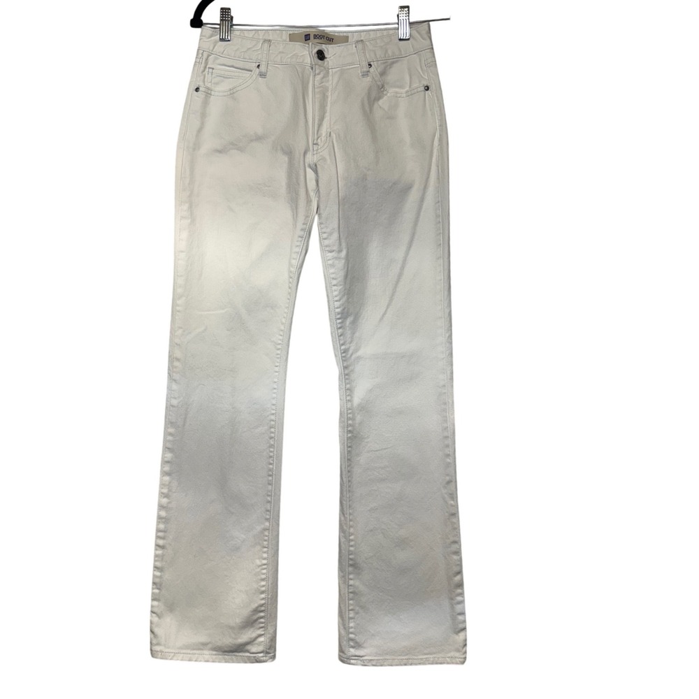 Gap Boot Cut Stretch Jeans Womens 4R White Denim Pants 275841-01-1